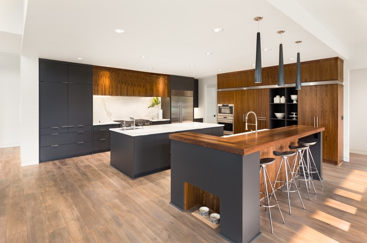 double islands in this modern kitchen